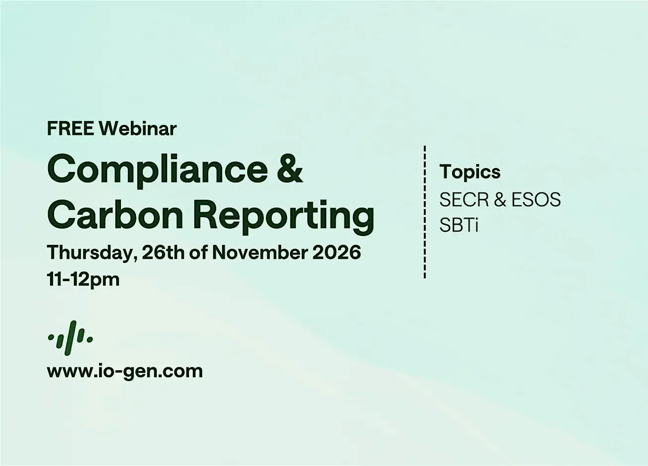 IO-Gen Webinar #4: Compliance & Carbon Reporting