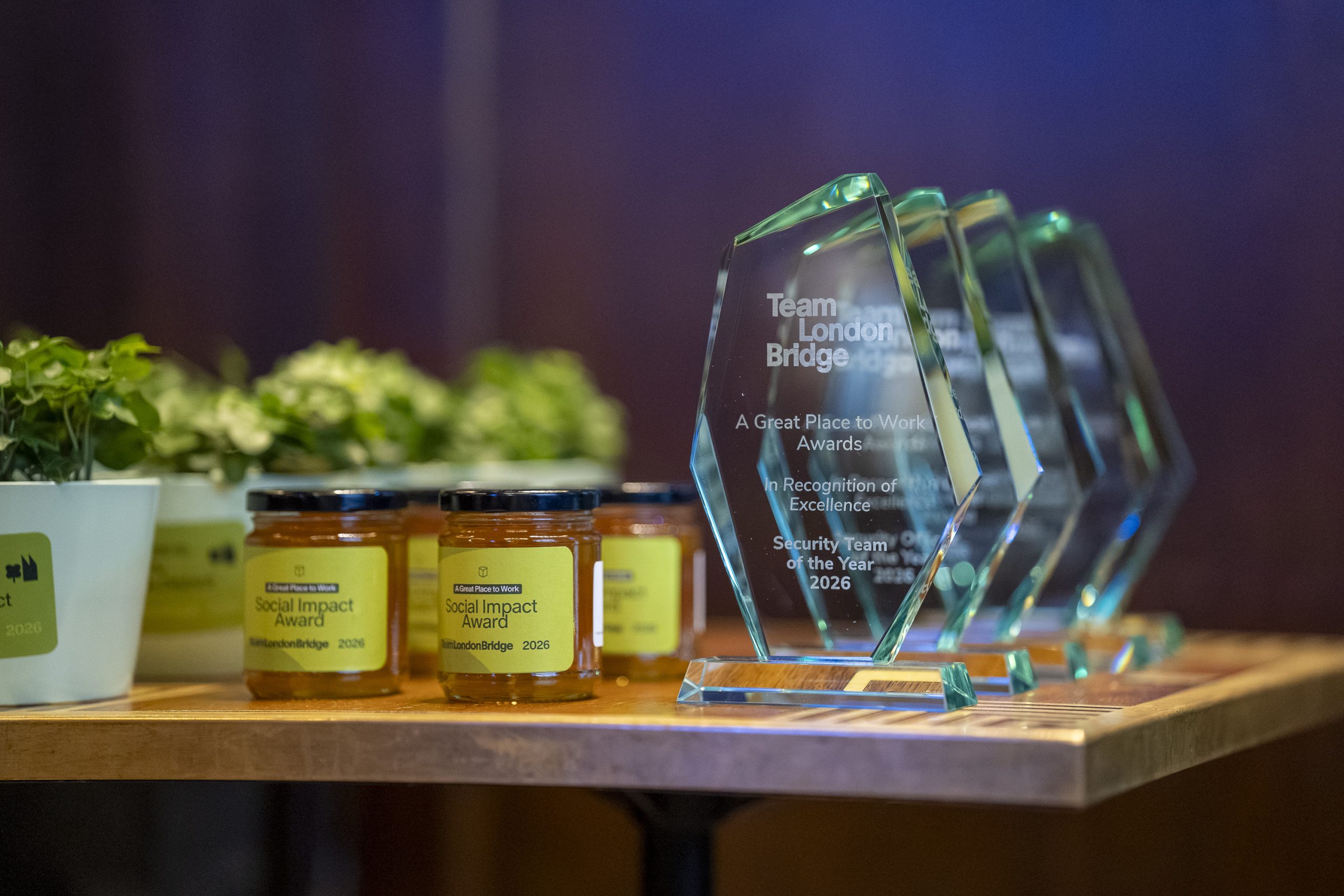 Limited Edition Honey from Potters Fields Park was presented to businesses as a special recognition of their outstanding social impact.